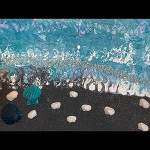 Ocean Acrylic Pour Painting